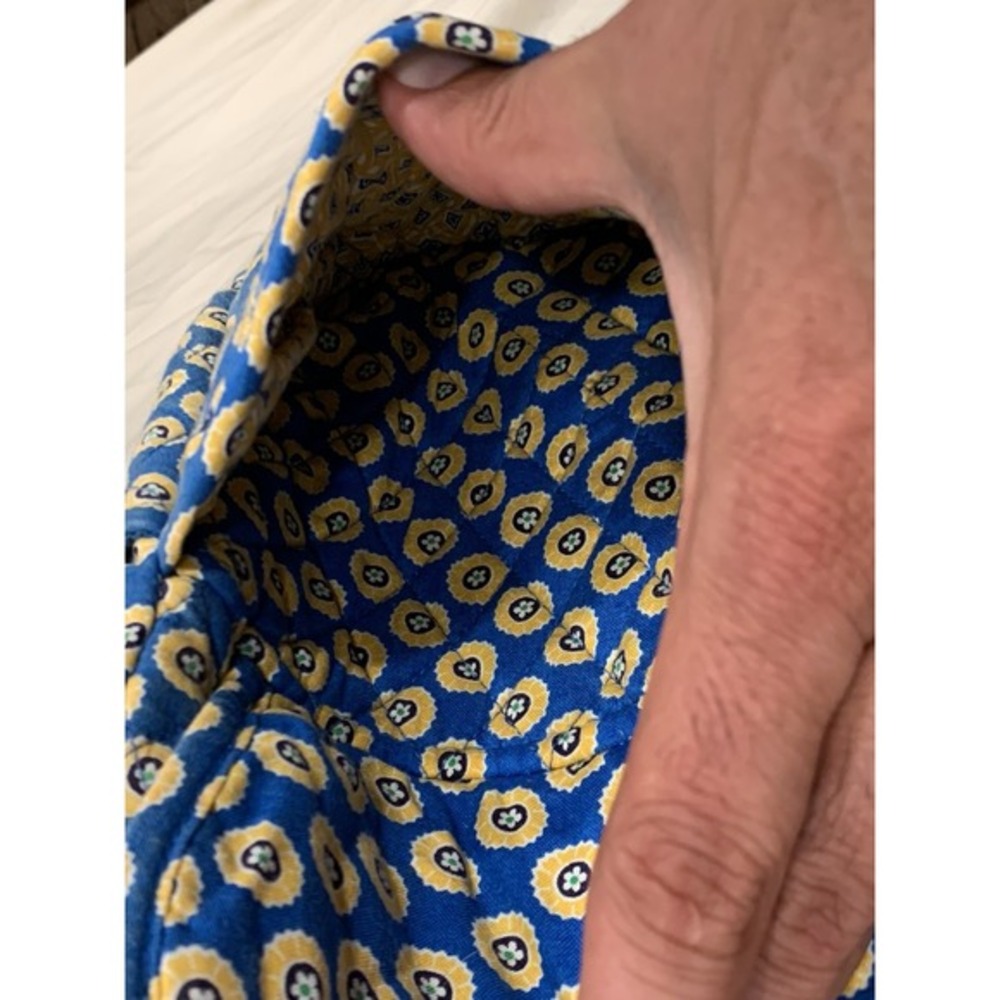 Vera Bradley Riviera Blue‎ Yellow Adjustable Strap Large Shoulder Bag - Picture 9 of 9